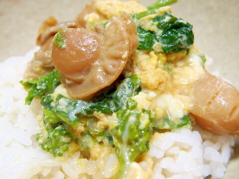 帆立と三つ葉の卵とじ丼